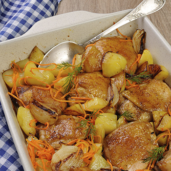 Pollastre (GUIU) al forn amb verduretes